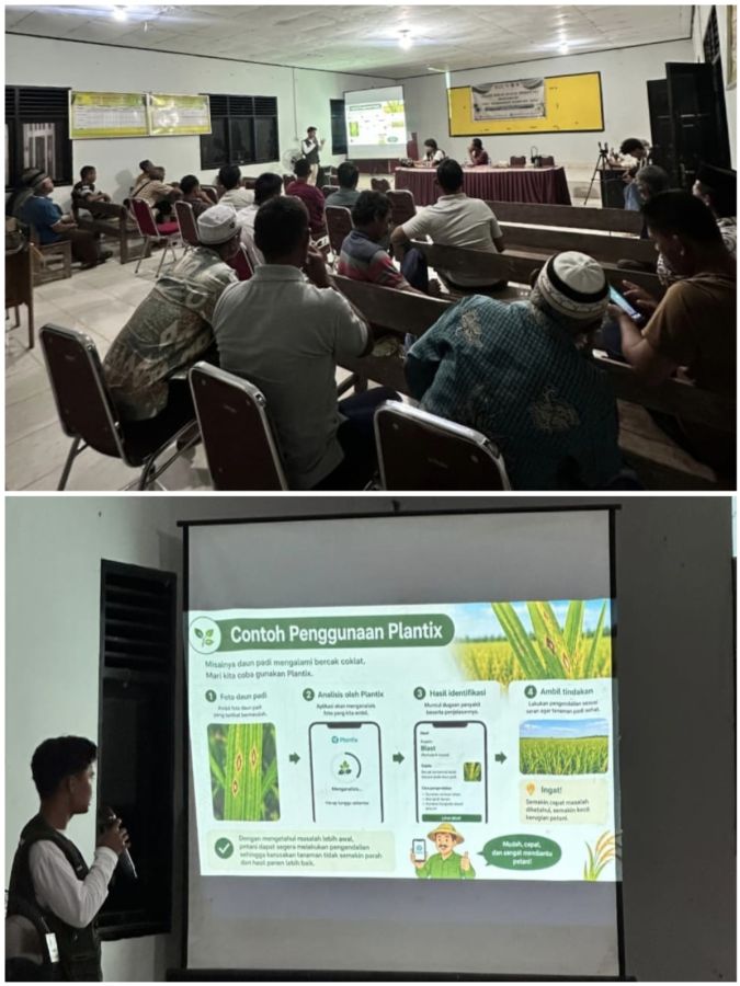 Mahasiswa Kukerta UNRI Kenalkan Aplikasi Plantix, Bantu Petani Rokan Hulu Deteksi Hama Lewat AI